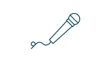 Düz stil müzik ikonu. Müzik, ses, plak ikonu. Hareket grafikleri.