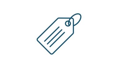 Web tasarımı için alışveriş seti simgesi. E ticaret. İndirim kuponu. İş ikonu. Fiyat etiketi Çizgi. Hareket grafikleri.