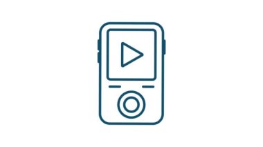 Düz stil müzik ikonu. Müzik, ses, plak ikonu. Hareket grafikleri.