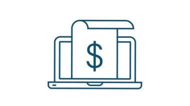 Para, finans, ödemeler. Ana hatlı web simgesini ayarla. Hareket grafikleri.