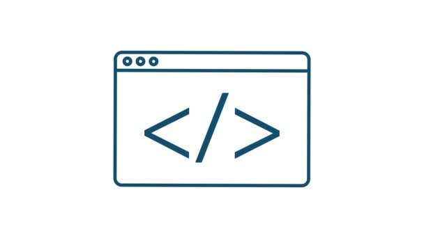 Webový vývojář, design, programování. Kód obrazovky notebooku. Pohybová grafika. — Stock video