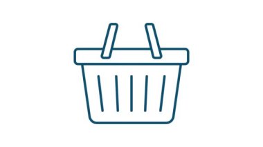 Web tasarımı için alışveriş seti simgesi. E ticaret. İndirim kuponu. İş ikonu. Fiyat etiketi Çizgi. Hareket grafikleri.