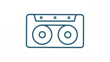 Düz stil müzik ikonu. Müzik, ses, plak ikonu. hisse illüstrasyonu.