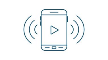 Düz stil müzik ikonu. Müzik, ses, plak ikonu. Hareket grafikleri.