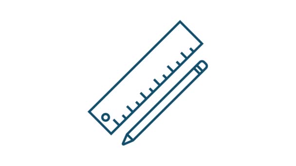 Освіта піктограм для дизайну мобільних додатків. Онлайн набір піктограм рядка курсу. Онлайн-навчання, освіта. Графіка руху . — стокове відео