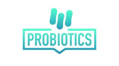 Probiyotik. Rozet, etiket, simge, pul, logo. Hareket grafikleri.