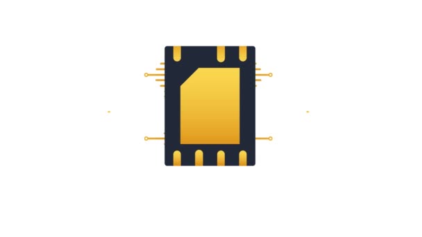 ESIM Embedded SIM kaart pictogram symbool concept. nieuwe chip mobiele cellulaire communicatietechnologie. Bewegingsgrafiek. — Stockvideo