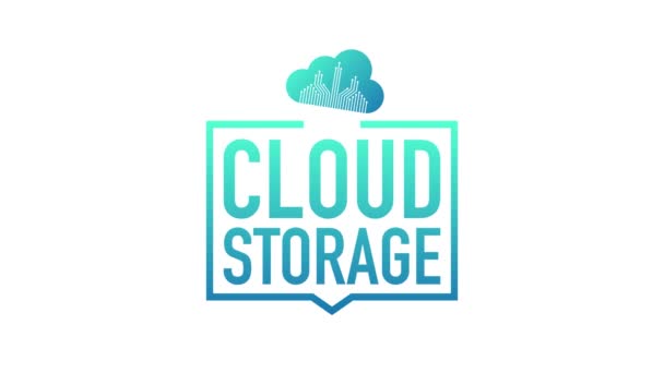Konzepte Cloud-Speicherung. Synchronisierung und Speicherung von Daten. Bewegungsgrafik. — Stockvideo
