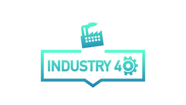 Etiqueta Industria 4.0. Arte conceptual industrial para un mayor desarrollo de las fábricas modernas. Gráficos en movimiento. — Vídeos de Stock