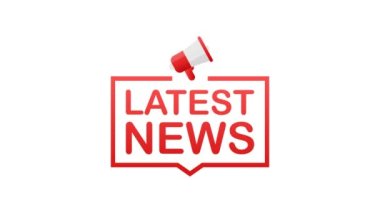 Rozet, megafonlu pankart, son haberler. Hareket grafikleri.