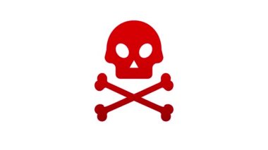 Beyaz arka planda tehlike afişi. Hareket grafikleri.