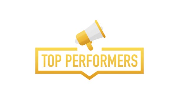 Top Performers. Badge, icoon, stempel, logo. Bewegingsgrafiek. — Stockvideo