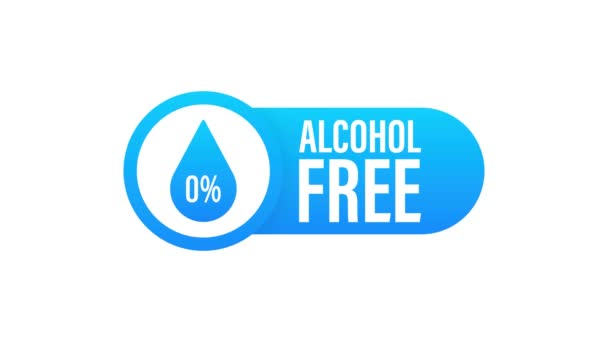 Símbolo de ícone sem álcool no fundo branco. Gráficos de movimento. — Vídeo de Stock