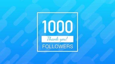 1k takipçisi, teşekkürler, sosyal siteler paylaşımı. Takipçiler tebrik kartı için teşekkürler. Hareket grafikleri.