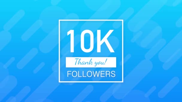 10k followers, Merci, messages sur les sites sociaux. Merci carte de félicitations suiveurs. Graphiques de mouvement. — Video