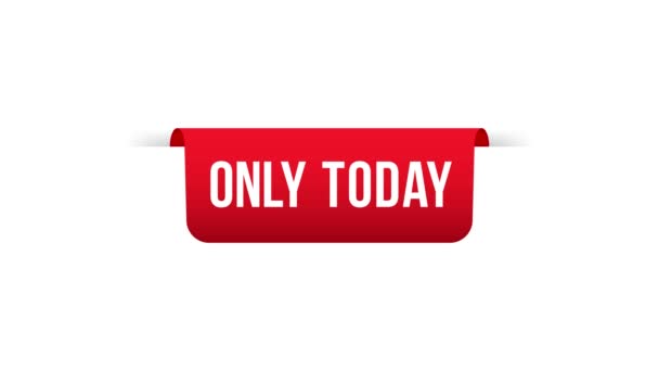 Only today Red Label Icon Design. Motion graphics. — Stock Video