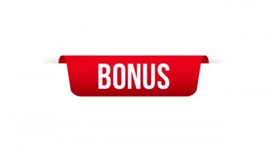 Bonus Kırmızı kurdele, Etiket Simgesi Tasarımı. Hareket grafikleri.