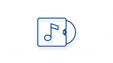 Düz stil müzik ikonu. Müzik, ses, plak ikonu. Hareket grafikleri.