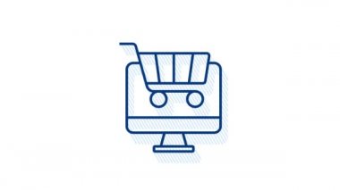 Web tasarımı için alışveriş seti simgesi. E ticaret. İndirim kuponu. İş ikonu. Fiyat etiketi Hareket grafikleri.