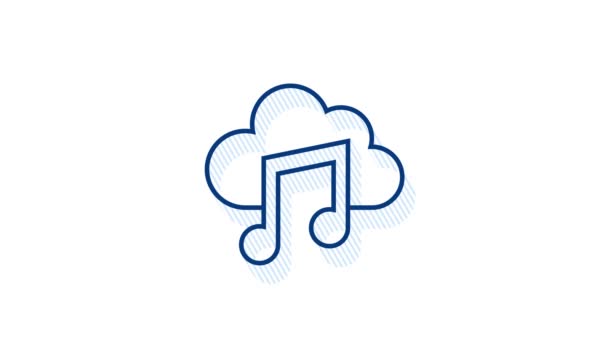 Music icon in flat style. Music, voice, record icon. Motion graphics. — Stock Video