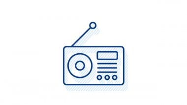 Düz stil müzik ikonu. Müzik, ses, plak ikonu. Hareket grafikleri.
