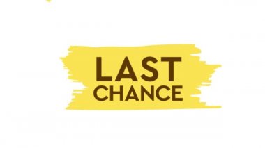 Fırçalı pankart, boya, son şansın. Hareket grafikleri.