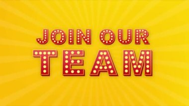 Retro light metin ekibimize katıl. Retro ampul. Hareket grafikleri.