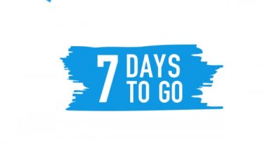 Fırçalı pankart, boyalı - 7 gün kaldı. Hareket grafikleri.