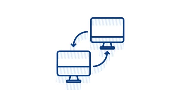 Icono de tecnología sobre fondo blanco. Tecnología de la información. Comunicación digital. Icono del dispositivo. Conexión de red global. Gráficos en movimiento. — Vídeos de Stock