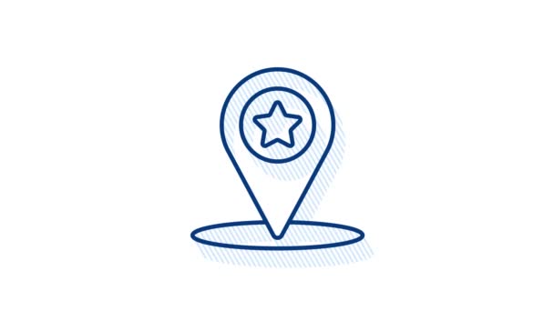 Conjunto de iconos de línea de navegación y mapa. Gráficos en movimiento. — Vídeos de Stock