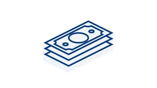 Dinero, finanzas, pagos. Establecer el icono web esquema. Gráficos en movimiento. — Vídeos de Stock