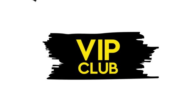 Banner se štětci, barvami - VIP klub. Pohybová grafika. — Stock video