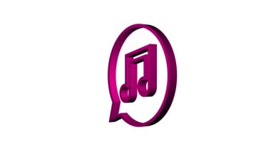 Düz stil müzik ikonu. Müzik, ses, plak ikonu. Hareket grafikleri