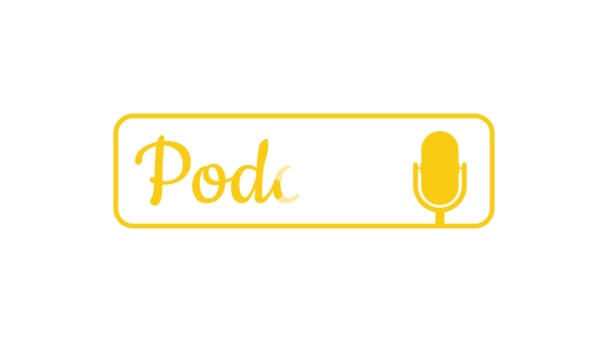 Podcast. Rozet, simge, pul, logo. Hareket grafikleri. — Stok video