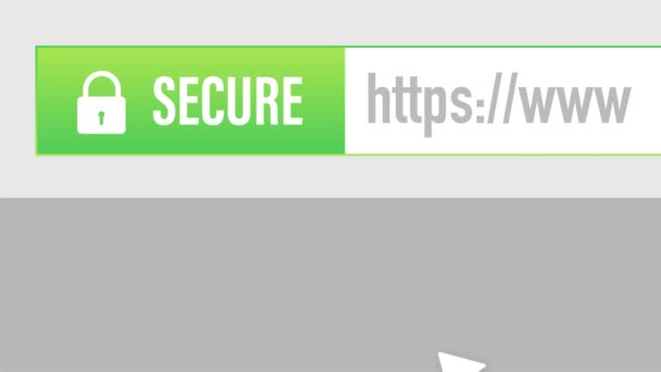 Protocolo HTTPS. Sites seguros e seguros na Internet. Certificado SSL para o site. Vantagem TLS. Gráficos de movimento. — Vídeo de Stock