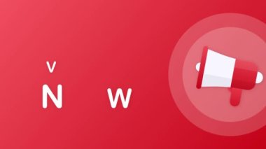 Megafon El, metin oylarıyla iş konsepti. Hareket grafikleri.