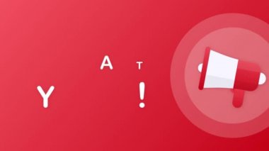 Megafon El, mesajlı iş konsepti. Seni istiyoruz. Hareket grafikleri.