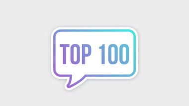Top 100 - İlk üç renkli konuşma balonu. Hareket grafikleri.