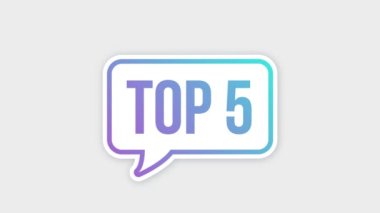 Top 5 - İlk 3 renkli konuşma balonu. Hareket grafikleri.