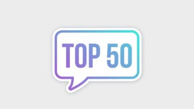 Top 50 - İlk üç renkli konuşma balonu. Hareket grafikleri.