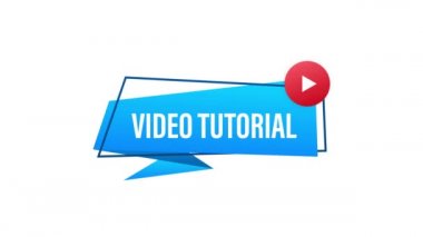 Video dersleri simgesi konsepti. Eğitim ve öğrenim geçmişi, uzak eğitim ve bilgi gelişimi. Hareket grafikleri.