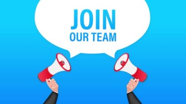 Megafon El, mesaj ile iş kavramı takımımıza katıl. Hareket grafikleri.