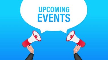 Megafon El, yaklaşan mesajlarla birlikte iş konsepti. Hareket grafikleri.