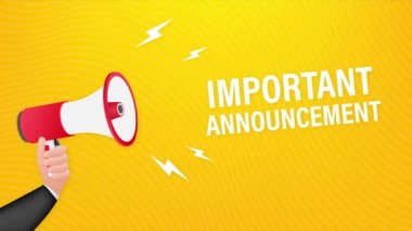 El Tutma Megafonu 'ndan önemli bir duyuru. Megafon bayrağı. Web tasarımı. Hareket grafikleri.