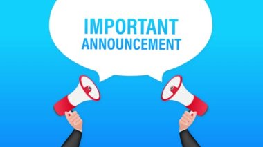 El Tutma Megafonu 'ndan önemli bir duyuru. Megafon bayrağı. Web tasarımı. Hareket grafikleri.