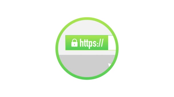 Protokół HTTPS. Bezpieczne i bezpieczne strony internetowe w Internecie. Certyfikat SSL dla strony. Korzyści z TLS. Grafika ruchowa. — Wideo stockowe