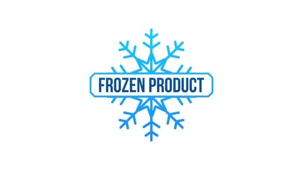 Blue frozen product on white background. Food logo. Motion graphics. — Stock Video