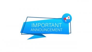 El Tutma Megafonu 'ndan önemli bir duyuru. Megafon bayrağı. Hareket grafikleri.