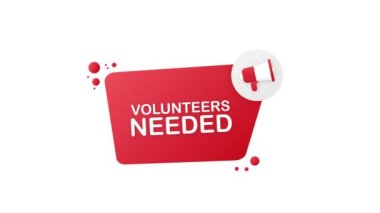 Megafon El, mesaj gönüllüleriyle iş konsepti. Hareket grafikleri.