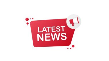 En son haberlerle El Tutma Megafonu. Megafon bayrağı. Web tasarımı. Hareket grafikleri.